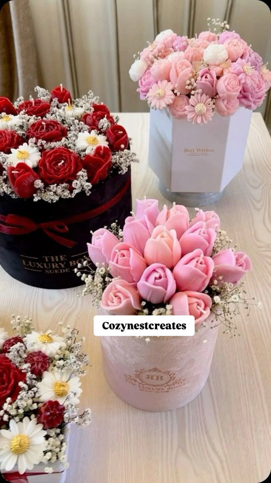 Petal Embrace Scented Candle Bouquet
